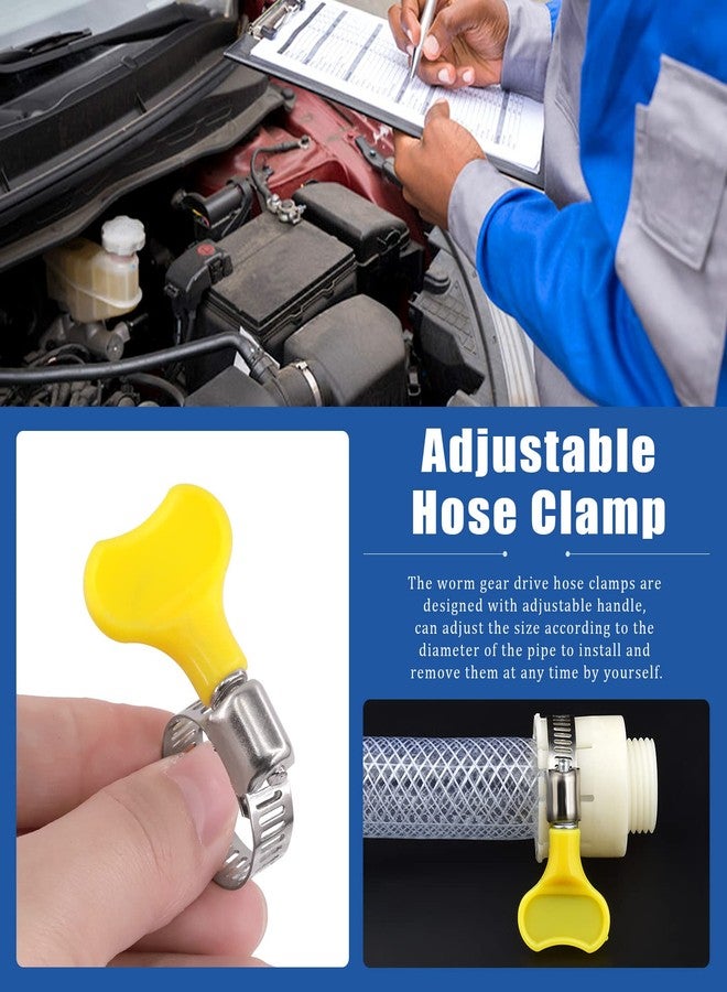 Glarks 20Pcs Adjustable 13-19MM Range Hose Clamps Set Key-Type Stainless Steel Worm Gear Hose Clamp with Plastic Handle for Water Pipe, Plumbing, Automotive and Mechanical Application (13-19MM) - Image 4