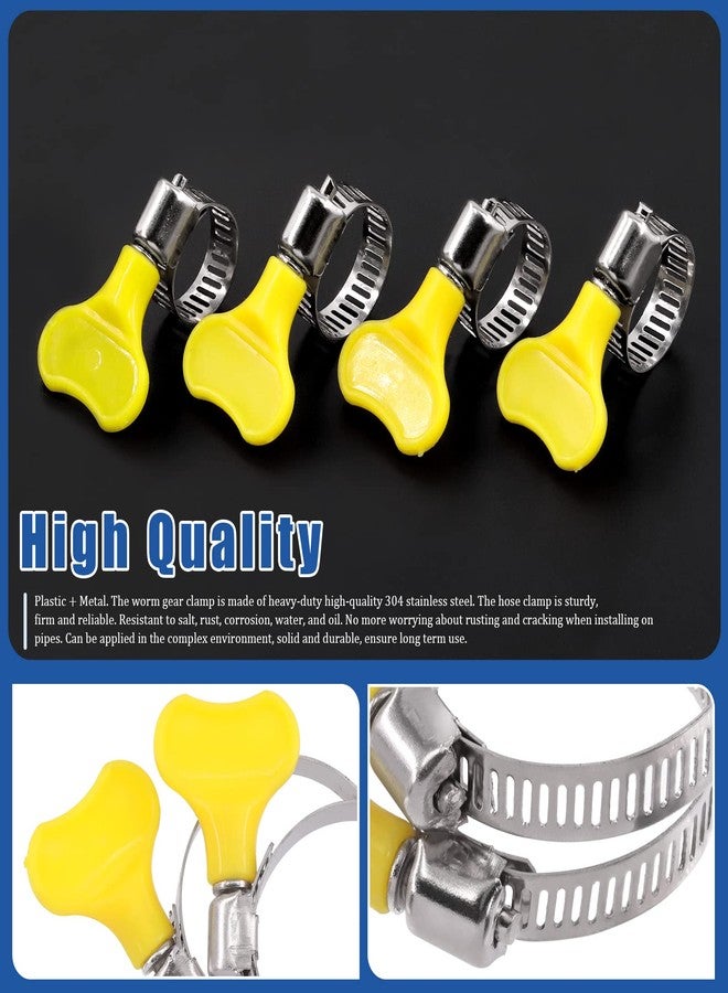 Glarks 20Pcs Adjustable 13-19MM Range Hose Clamps Set Key-Type Stainless Steel Worm Gear Hose Clamp with Plastic Handle for Water Pipe, Plumbing, Automotive and Mechanical Application (13-19MM) - Image 3