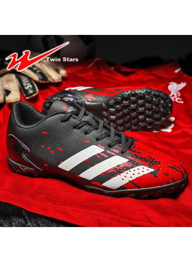 Double Star Eight Shuangxing Shuangxing Soccer Cleats For Men And Women, Adult Short Studs, Wear-resistant, Youth Student Leather Lawn Turf Tf Competition Training Shoes - Image 1