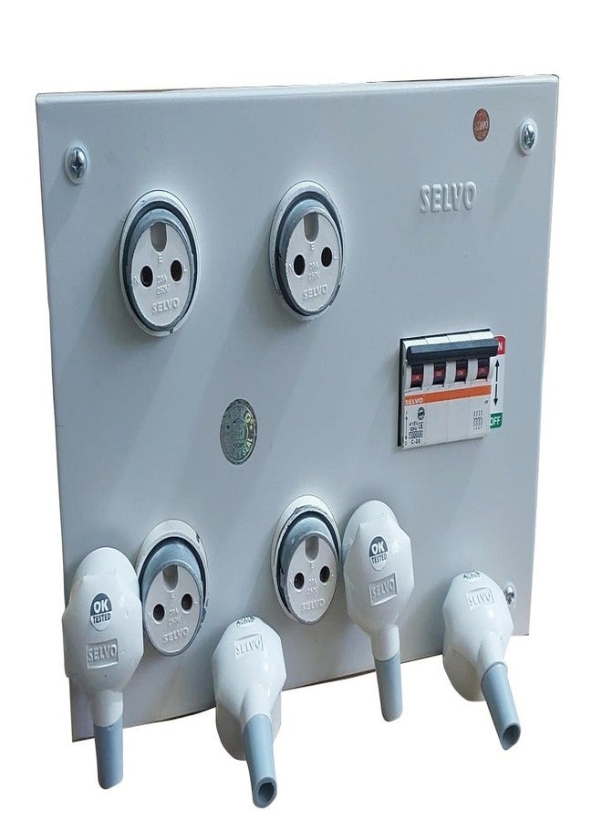 SELVO 20A 4 WAY (TPN) METAL CLAD PLUG & SOCKET DISTRIBUTION BOARD (Fitted with 20A single pole MCB's) - Image 4