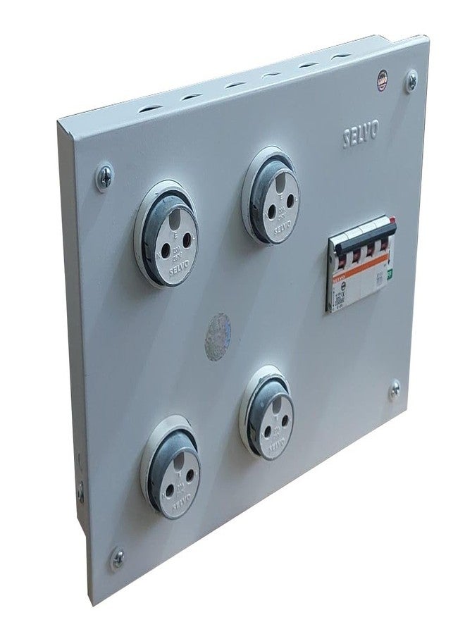 SELVO 20A 4 WAY (TPN) METAL CLAD PLUG & SOCKET DISTRIBUTION BOARD (Fitted with 20A single pole MCB's) - Image 3