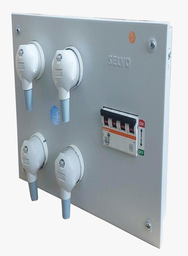 SELVO 20A 4 WAY (TPN) METAL CLAD PLUG & SOCKET DISTRIBUTION BOARD (Fitted with 20A single pole MCB's) - Image 2