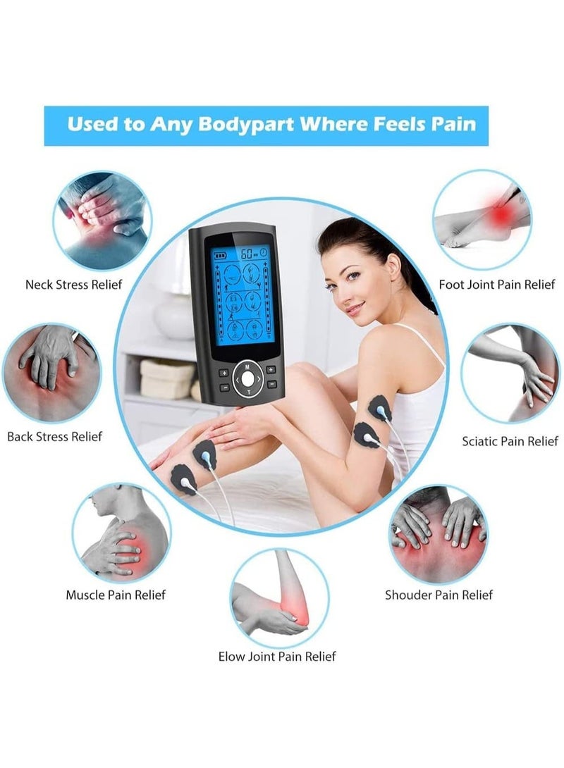 rayihni Beauenty Dual Channel TENS EMS Unit 16 Modes Mini Rechargeable Physiotherapy Instrument for Pain Relief Therapy,Deep Tissue Shoulder Pain Relief,Electronic Pulse Massager Muscle Massager - Image 4