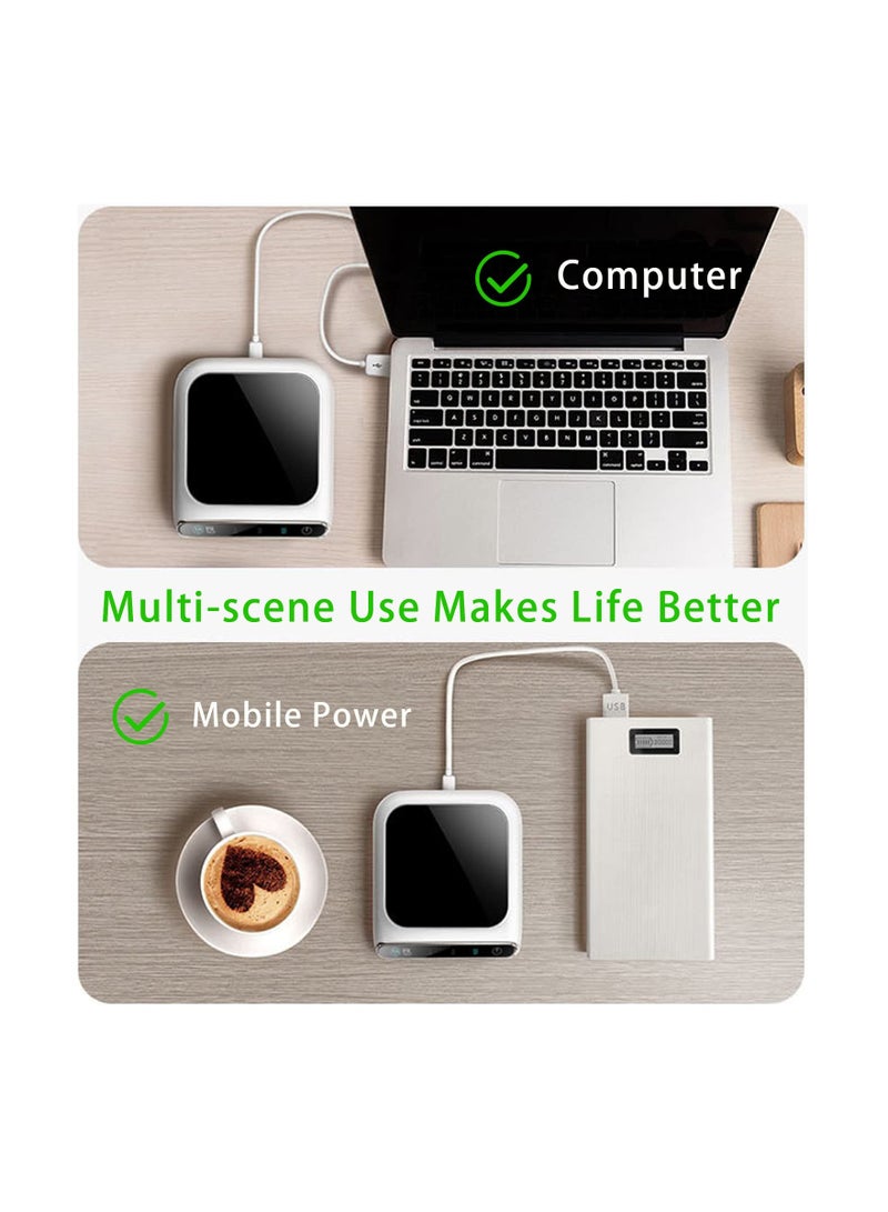 SYOSI سخان أكواب القهوة الكهربائي مع مستشعر الجاذبية وضبط درجة الحرارة وسخان القهوة للمكتب مع إيقاف التشغيل التلقائي - Image 3