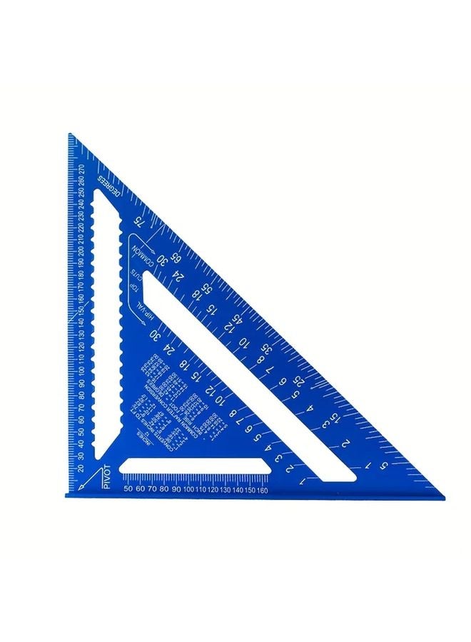 Classic Blue 12 Inch Aluminum Carpenter Square Serrated Edge Dual Scale Measurement - Image 3