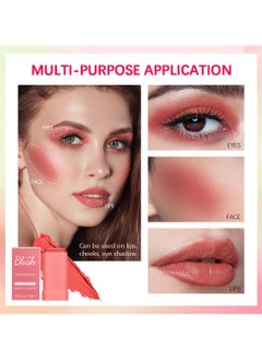 ibcccndc Cream blush, blush for cheeks eyes and lips, natural blush, waterproof and sweat-proof, tinted solid stick, long-lasting nude makeup multi-purpose color stick cream blush#3 coral orange  - Image 2