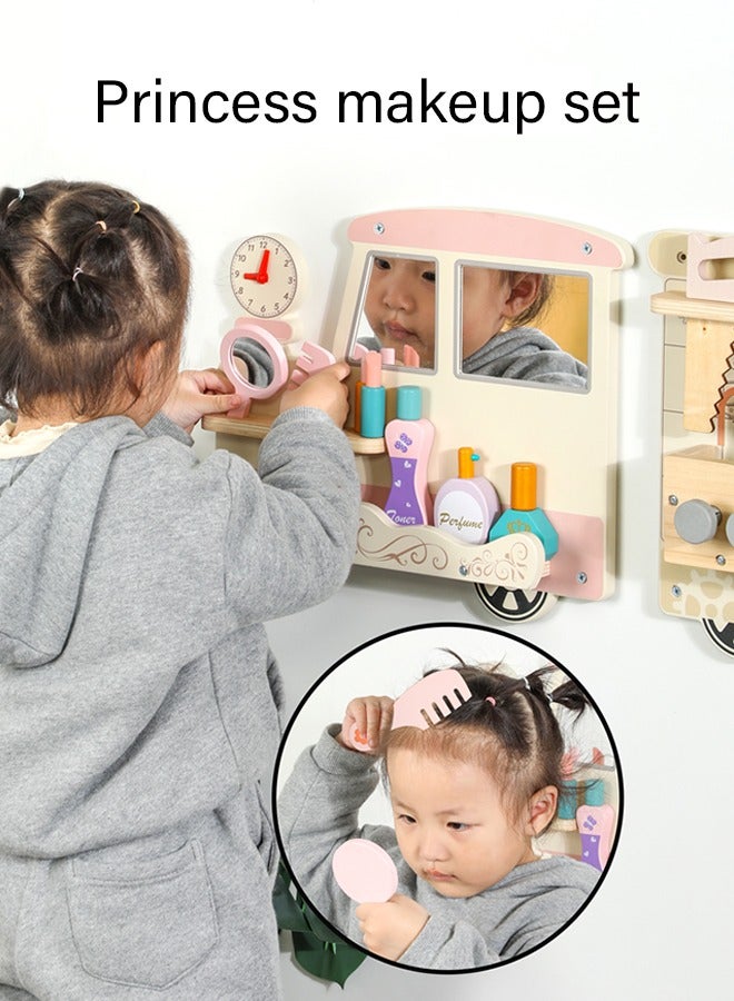 JSAITOYS Wooden Train Sensory Activity Wall Panel Kids Montessori Busy Board Early Learning Educational Toys for Kids Toddlers - Image 4