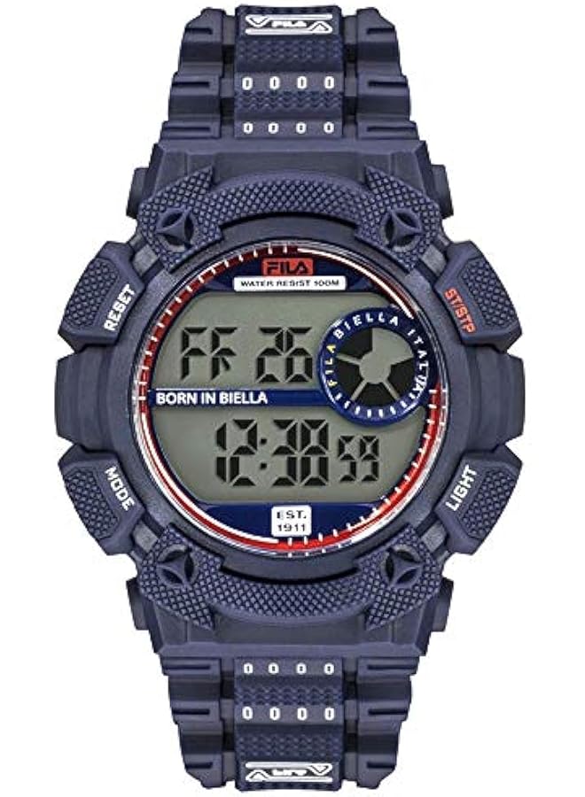 فيلا ساعة يد رقمية للرجال من الراتنج 38 312 001 باللون الأزرق