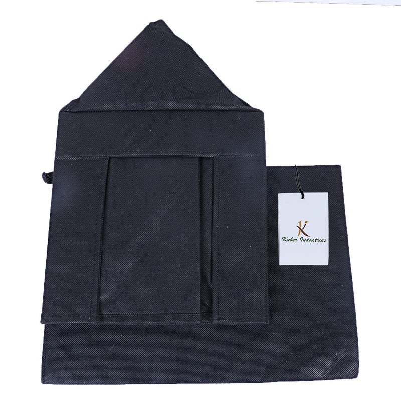 Kuber Industries 2 Piece Non Woven Shirt Stacker Wardrobe Organizer Set BlackCTKTC031831 - Image 4