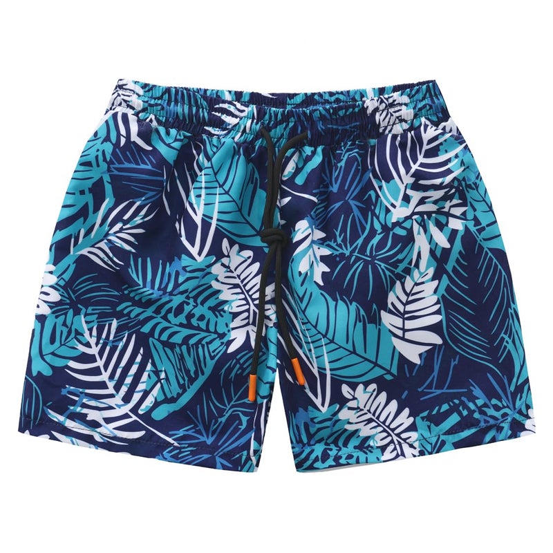 HDOBHIO Toddler and Baby Boys' 3-Piece Swimsuit Trunk Rashguard Set Sun Hat Swimwear Bathing Suit Sunsuit Swim Shirt Set Navy Tropical 18-24 Months - Image 3