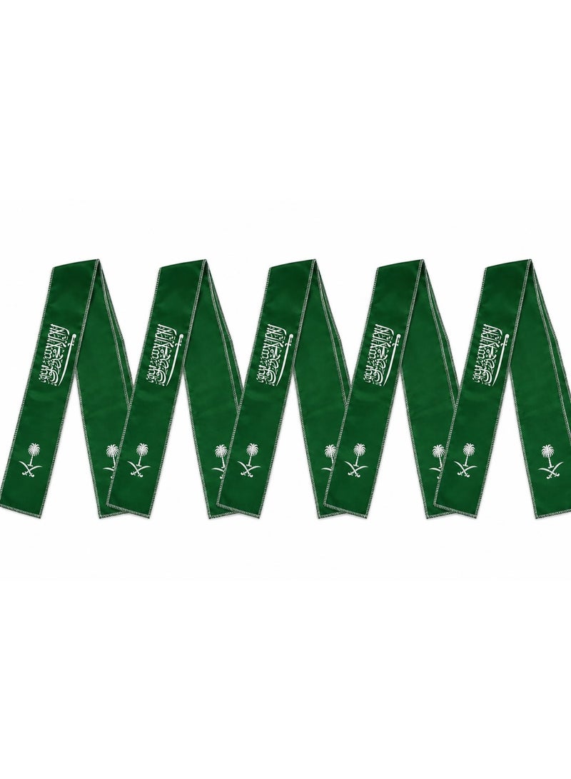 Saudi Arabia Celebration Scarf/Shawl – Pack of 5 | 180 × 11 cm | Saudi National Day Scarf - Image 2