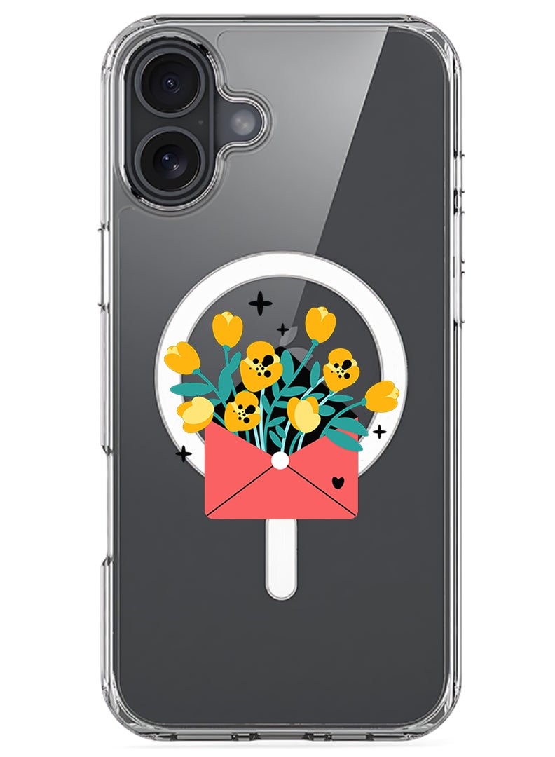 Theodor Magnetic Case for Apple iPhone 17 Compatible with MagSafe Wireless Charging, Shockproof Phone Bumper Cover - flowers in envelope - Image 1