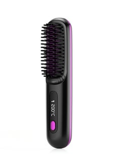 GUDOO Cordless Hair Straightener Brush Portable Mini Straightening Brush for Travel Negative Ion Hot Comb Hair Straightener for Women Lightweight to Carry Out USB Rechargeable Anti-Scald  - Image 1