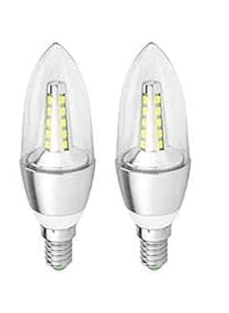 LED Candle Bulb - 4 pieces - White color E14 5W