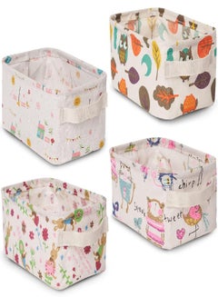 EZOWare EZOWare 4 Pcs Small Foldable Storage Bins Baskets, Collapsible Cute  Fabric Shelf Organizer Containers with Handles for Bathroom Toys Nursery  Kids Toddlers Home - Mixed Characters, 10 x 6.5 x 5