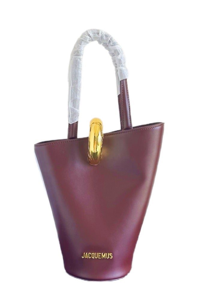 JACQUEMUS Leather petit Bambola bucket bag with crossbody strap