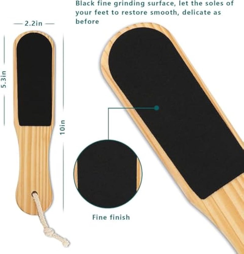 Wood Foot File Double Sided Callus Remover Pedicure Foot Rasp for Wet and Dry Foot Care Dead Skin Removing (Random Color) - Image 2