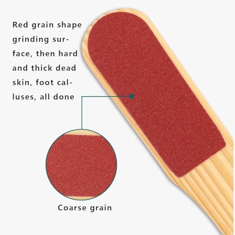 Wood Foot File Double Sided Callus Remover Pedicure Foot Rasp for Wet and Dry Foot Care Dead Skin Removing (Random Color) - Image 3