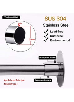 Curved Corner Shower Curtain Rod 304 Stainless,Shower Curtain Rail Pole L-Shaped Extensible Pole No Drilling,80—100cm(Silver) - pzsku/ZCEF2416E64497E18496EZ/45/_/1720505227/7fbccb73-e7e4-4840-afde-2abbc8d9ae6f