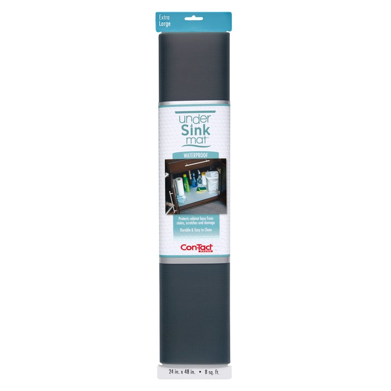 Con-Tact ConTact Brand Under Sink Mat Waterproof Mat for Under Kitchen Sink Bathroom and Laundry Room NonAdhesive and Durable Shelf Liner Easy to Clean 24 x 48 Graphite - Image 2