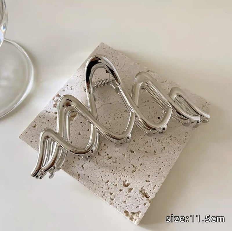 Dartler Spiral Silver Clutcher For Women | Stylish Hair Claws For Girls | Trendy Alloy Metal Clips | Premium & Fashionable Girls Hairs Clutch/Accessories | Suitable In Various Occasions | Pack Of 1 | - Image 3