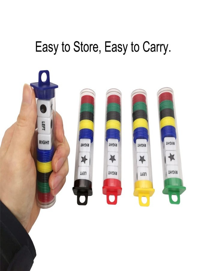 Ahoper Left Right Center Dice Game Prime Set Bundle with 3 Dices + 30 Chips - (5 Pack). Round Tube Storage is Very Convenient for Travel. Easy to Store, Carry Around. - Image 2