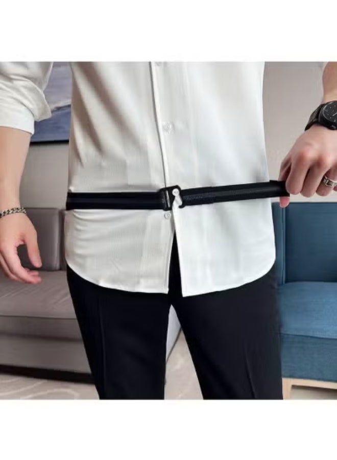 1 قطعة حزام قميص للرجال، حزام احتفاظ قابل للتعديل مع مرونة، يساعد في إبقاء القميص داخل البنطال للرجال، حزام غارتر لقميص الرجال، يناسب القمصان الرجالية والنسائية، طوله 120 سم - Image 5