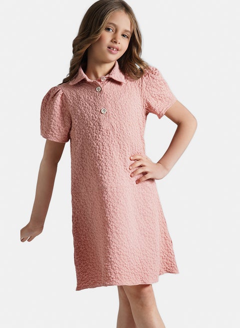 فستان للبنات بياقة بولو كشمير