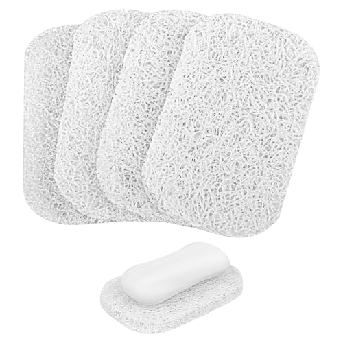 Yadream 4PCS White Clear Soap Holder Pad,BPA-Free Soap Lifting Pad for Bar Soap,Easy to Clean Soap Savers Pads Suitable for Shower Kitchen Bathroom Bathroom Travel Hotel Cleaning Product - Image 1