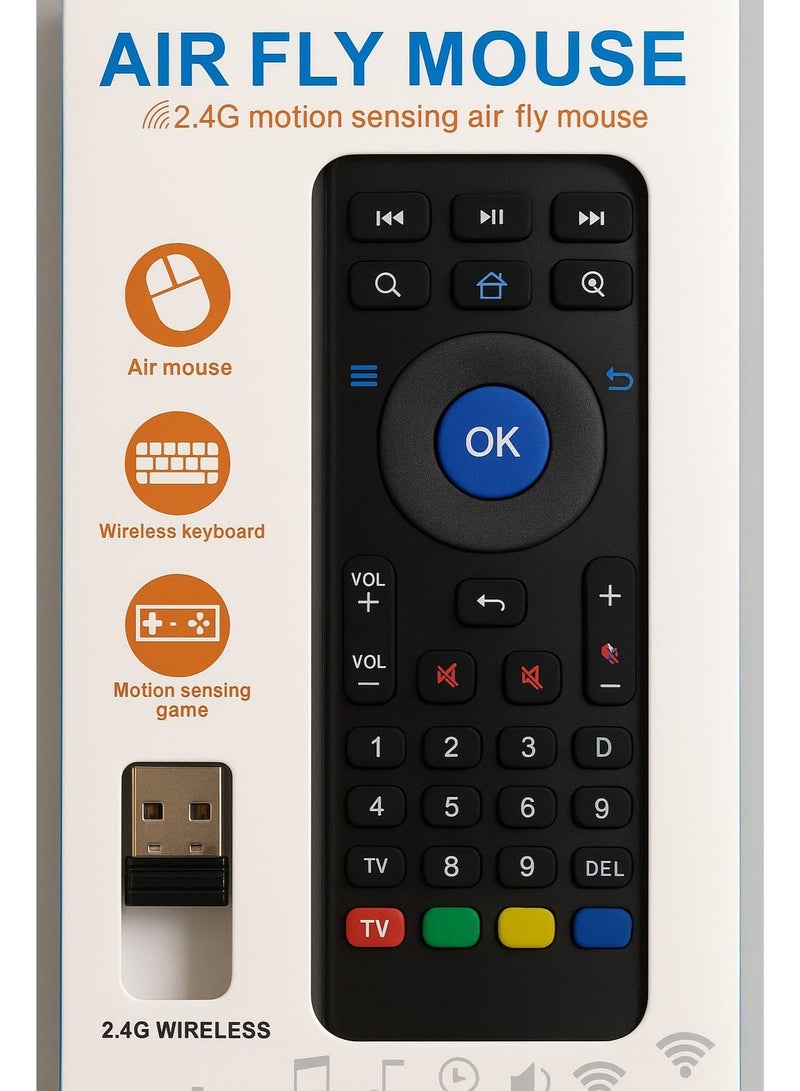 جهاز تحكم عن بعد لاسلكي Air Fly 2.4G لاستشعار الحركة عالمي للتلفزيون وصندوق Android وجهاز العرض - Image 2