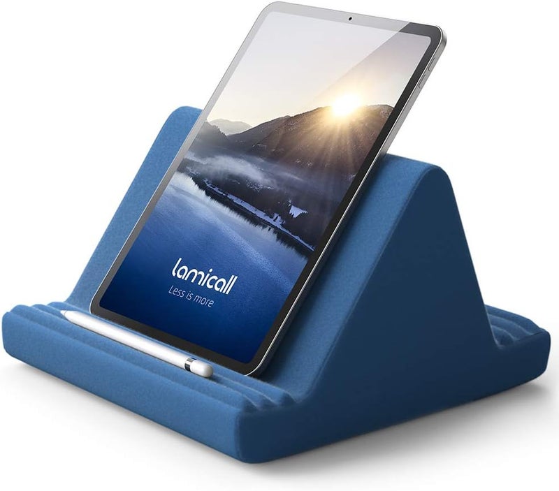 Lamicall حامل وسادة التابلت، وسادة ناعمة للركبة - حامل تابلت للسرير مع 6 زوايا عرض، لجهاز iPad Pro 9.7، 10.5، 11، 12.9 Air Mini 4 3، كيندل، جالاكسي تاب، قارئ إلكتروني، أزرق ملكي - Image 1