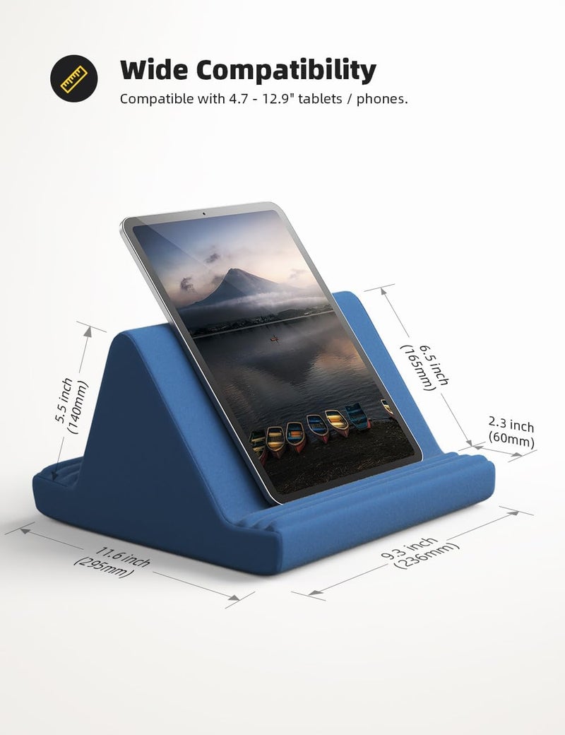 Lamicall حامل وسادة التابلت، وسادة ناعمة للركبة - حامل تابلت للسرير مع 6 زوايا عرض، لجهاز iPad Pro 9.7، 10.5، 11، 12.9 Air Mini 4 3، كيندل، جالاكسي تاب، قارئ إلكتروني، أزرق ملكي - Image 5