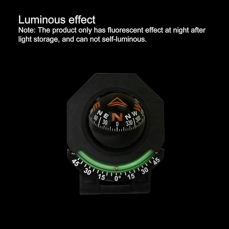 حامل لوحة القيادة مع بوصلة لاصقة دليل الملاحة أسود - Image 4