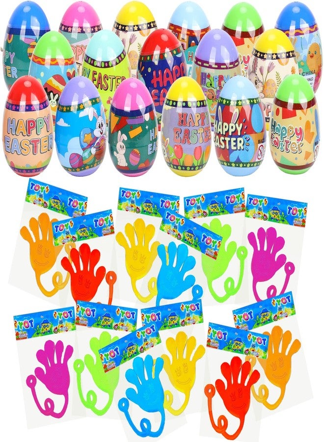 VOMAOK Easter Eggs Filled with Sticky Hands - 24 Pack Pre-Filled Easter Eggs for Kids, Easter Egg Hunt,Party Favors,Basket Stuffers, Easter Gifts - Image 1