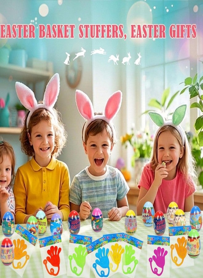VOMAOK Easter Eggs Filled with Sticky Hands - 24 Pack Pre-Filled Easter Eggs for Kids, Easter Egg Hunt,Party Favors,Basket Stuffers, Easter Gifts - Image 4