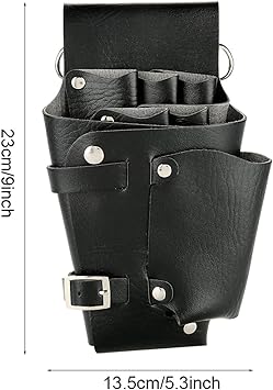 TMISHION Hairdressing Tool Pouch Professional Portable Pu Leather Hairstyling Tool Pouch Bag Stylist Barber Salon Scissor Comb Holster Bag with Waist Belt Salon Hair Tools Bag for Hairdressers - Image 5