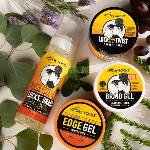 AllDay Locks Lock N Twist (15 oz) | Supreme Hold, No Frizz or Flaking | Hydrating, Nourishing Locking Gel | Grape & Avocado-Infused | Lock & Twist Braids, Locks, Twists, Cornrows | 15 oz - Image 5