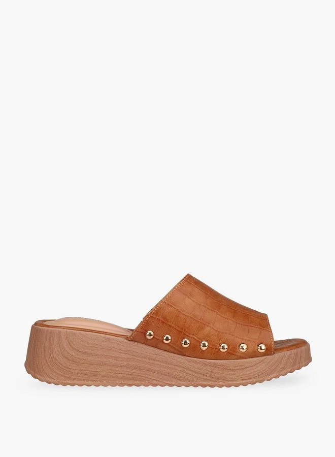 Surestep TAN Women Textured Flatform Heel Sandals for Women | Best Price UAE