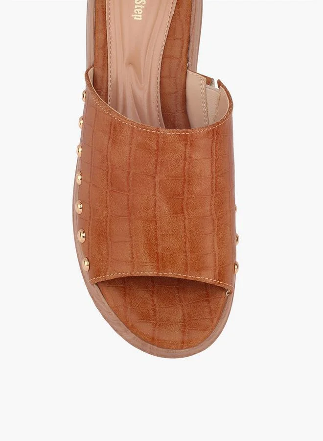 Surestep TAN Women Textured Flatform Heel Sandals for Women | Best Price UAE