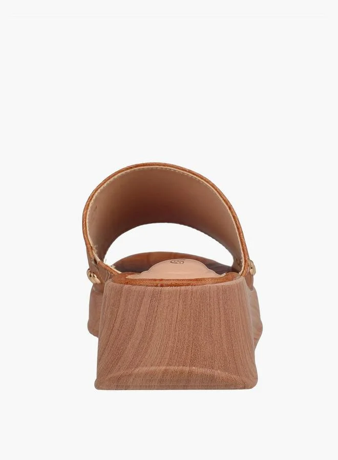 Surestep TAN Women Textured Flatform Heel Sandals for Women | Best Price UAE
