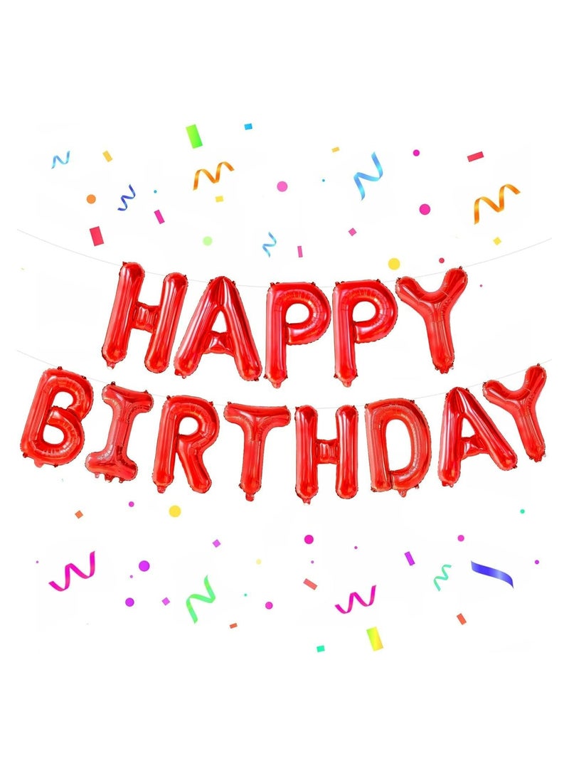 Red Happy Birthday Balloons Letters|Birthday Banner, Red Birthday Party Decorations|Happy Birthday Foil Balloons, Birthday Decorations|Happy Birthday Banner Balloons for Everyone