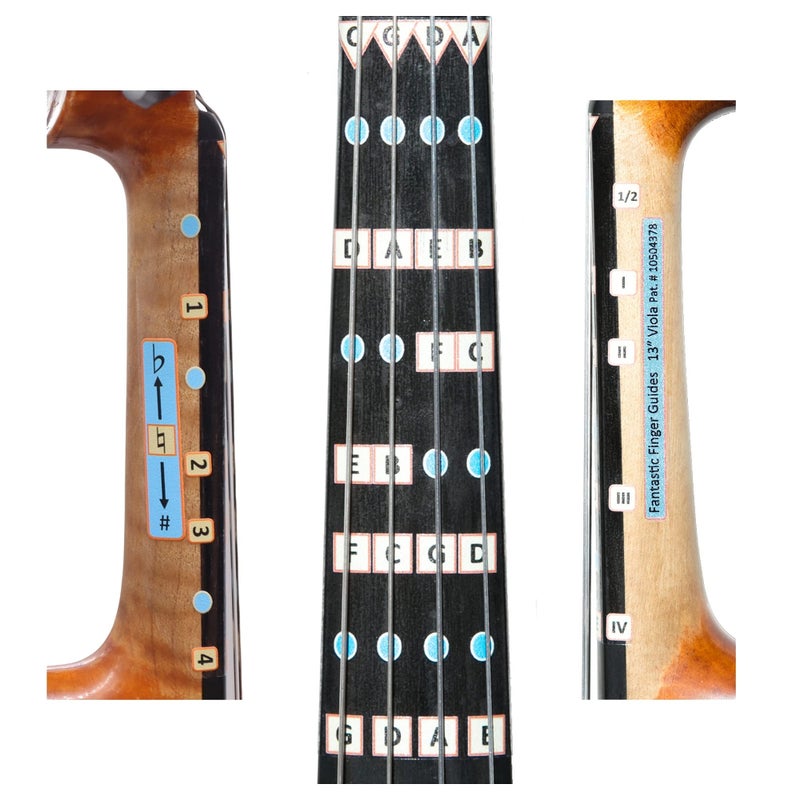 FFG NOTE THE DIFFERENCE Fantastic Finger Guide for Violas | Stringed Musical Instruments | Fingerboard and Fretboard Stickers for Learning All Notes | Kids/Adult Beginner Viola Finger Guide | 13" Size - Image 1