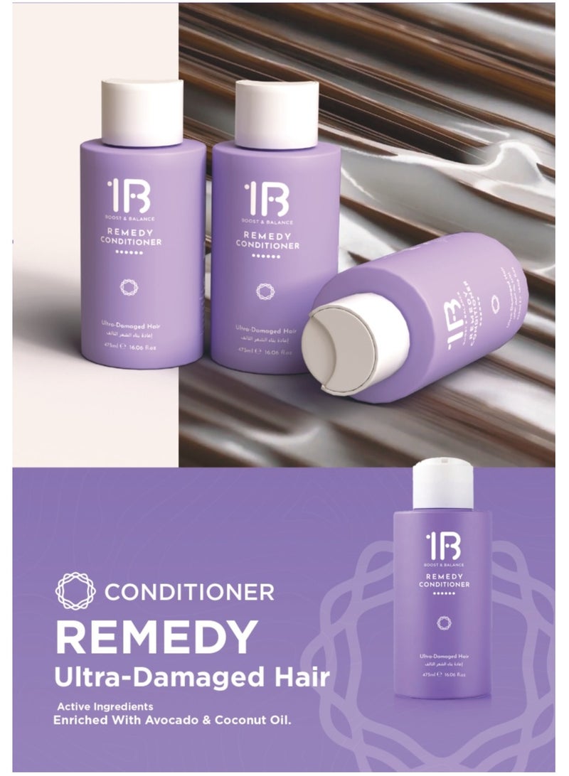 1B Remedy Ultra-Damaged Hair Conditioner 475ml – With Avocado & Coconut Oil | Deep Repair & Shine | Restores Strength to Dry, Brittle, Chemically Treated Hair | Nourishing & Smoothing Formula - Image 4