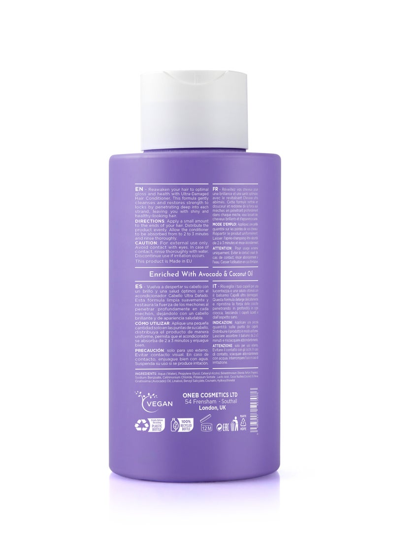 1B Remedy Ultra-Damaged Hair Conditioner 475ml – With Avocado & Coconut Oil | Deep Repair & Shine | Restores Strength to Dry, Brittle, Chemically Treated Hair | Nourishing & Smoothing Formula - Image 2