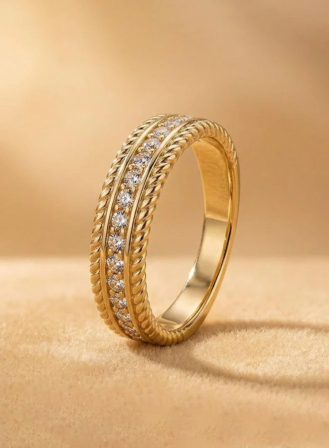 Take Two Golden Rope Textured Zircon Ring