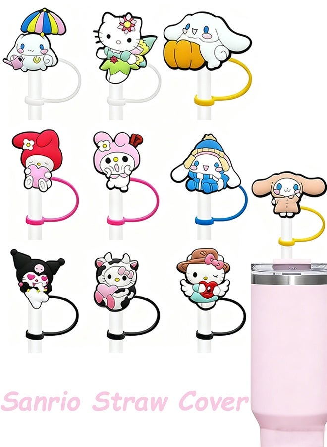 10Pcs Reusable Stanley Straw Cover Silicone Straw Topper Straw Covers Cap for Stanley Cup 30&40oz with Tumblers 10mm 0.4in Stanley Lid Accessories Simple Stanley Cup Straw Topper - Image 1