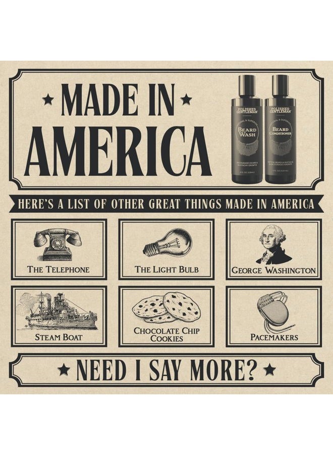 Polished Gentleman Beard Wash and Conditioner Set - Softens and Strengthens - Beard Shampoo with Growth Oil - Moisturizer & Beard Thickener - Tea Tree Unscented - Paraben-Free & Sulfate-Free (4oz) - Image 2