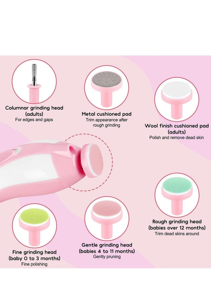 مقص أظافر كهربائي ممتاز للأطفال، مقص أظافر آمن للأطفال، مجموعة مانيكير، مجموعة تشذيب الأظافر لحديثي الولادة أو الأطفال الصغار أو البالغين، وردي - Image 4