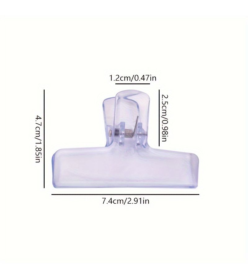 Blue Acrylic Bag Clips 3 Pack Wide Mouth Multifunction Paper Clips Home Office File Document Storage - Image 2