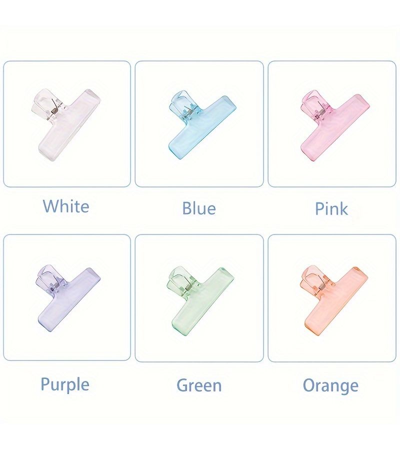 Blue Acrylic Bag Clips 3 Pack Wide Mouth Multifunction Paper Clips Home Office File Document Storage - Image 5